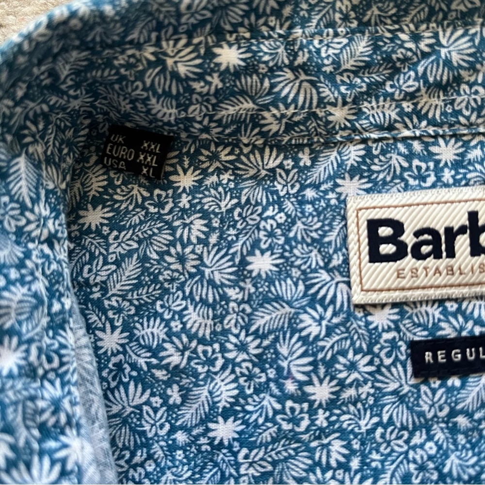 Barbour Floral Short Sleeve Summer Casual Shirt Beach Cottage - Picture 5 of 9